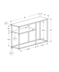 Accent Table, Console, Entryway, Narrow, Sofa, Living Room, Bedroom, Grey Laminate, Black Metal, Contemporary, Modern