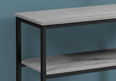 Accent Table, Console, Entryway, Narrow, Sofa, Living Room, Bedroom, Grey Laminate, Black Metal, Contemporary, Modern