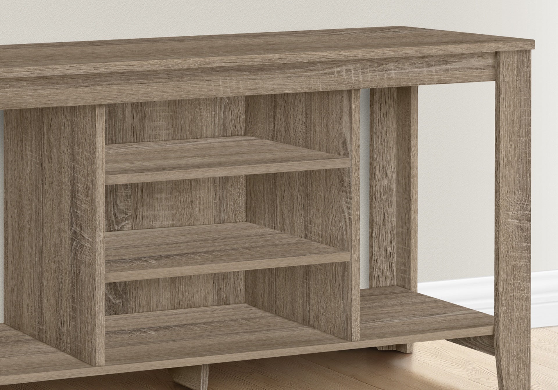 Tv Stand, 48 Inch, Console, Media Entertainment Center, Storage Shelves, Living Room, Bedroom, Brown Laminate, Contemporary, Modern