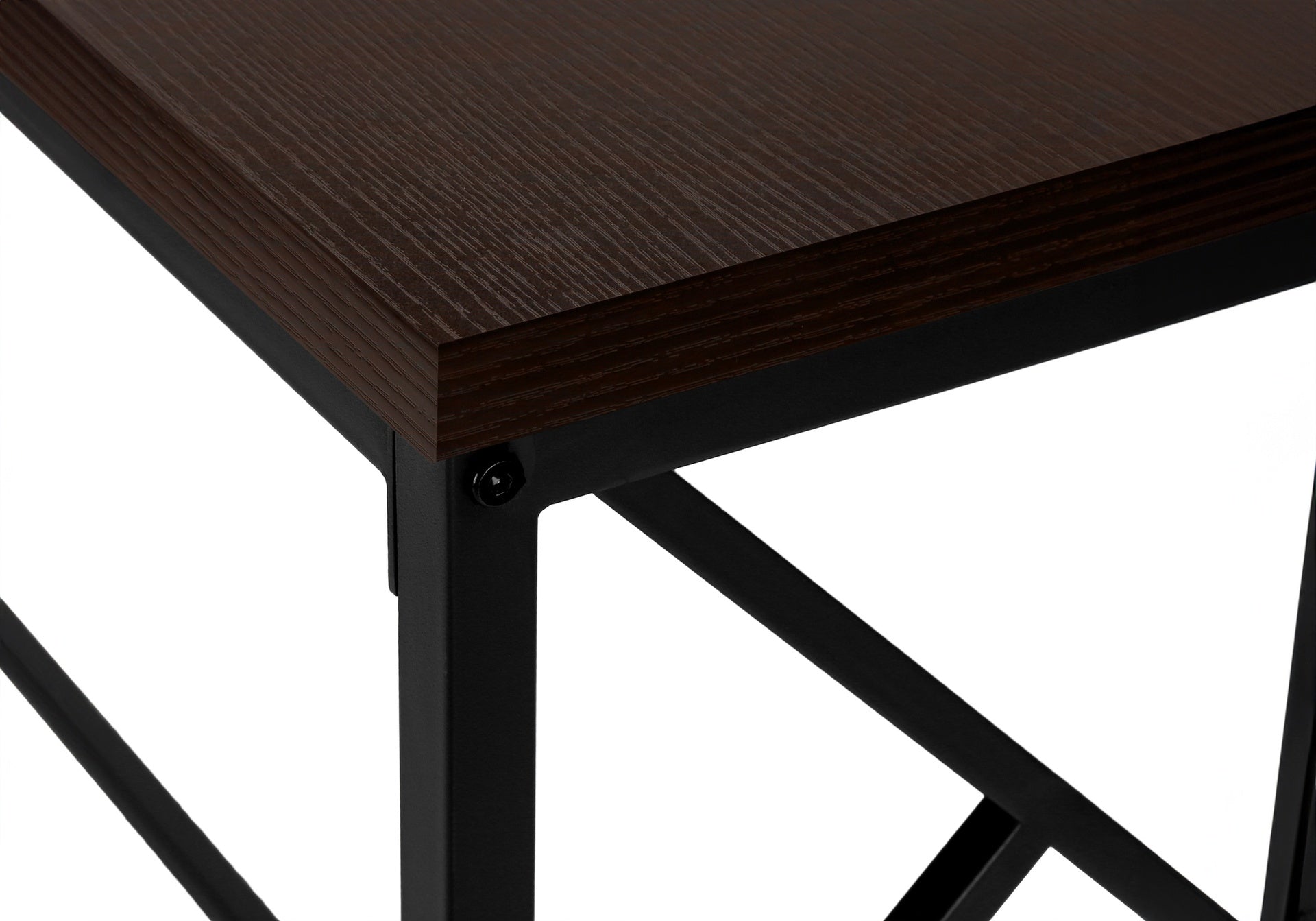 Accent Table, Console, Entryway, Narrow, Sofa, Living Room, Bedroom, Brown Laminate, Black Metal, Contemporary, Modern