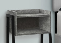 Accent Table, Side, End, Nightstand, Lamp, Living Room, Bedroom, Grey Laminate, Black Metal, Contemporary, Modern