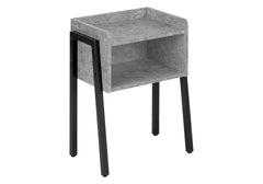 Accent Table, Side, End, Nightstand, Lamp, Living Room, Bedroom, Grey Laminate, Black Metal, Contemporary, Modern