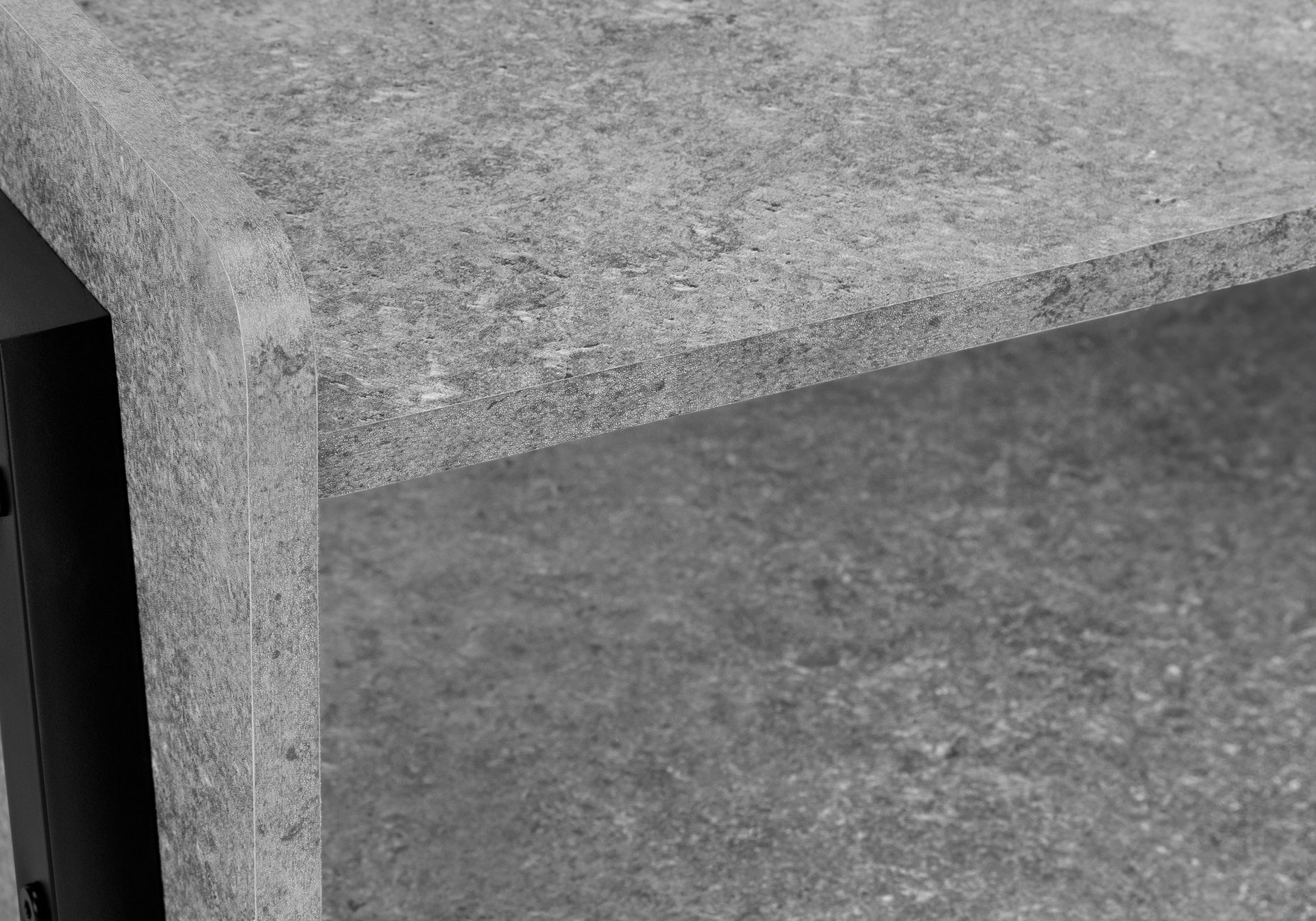 Accent Table, Side, End, Nightstand, Lamp, Living Room, Bedroom, Grey Laminate, Black Metal, Contemporary, Modern