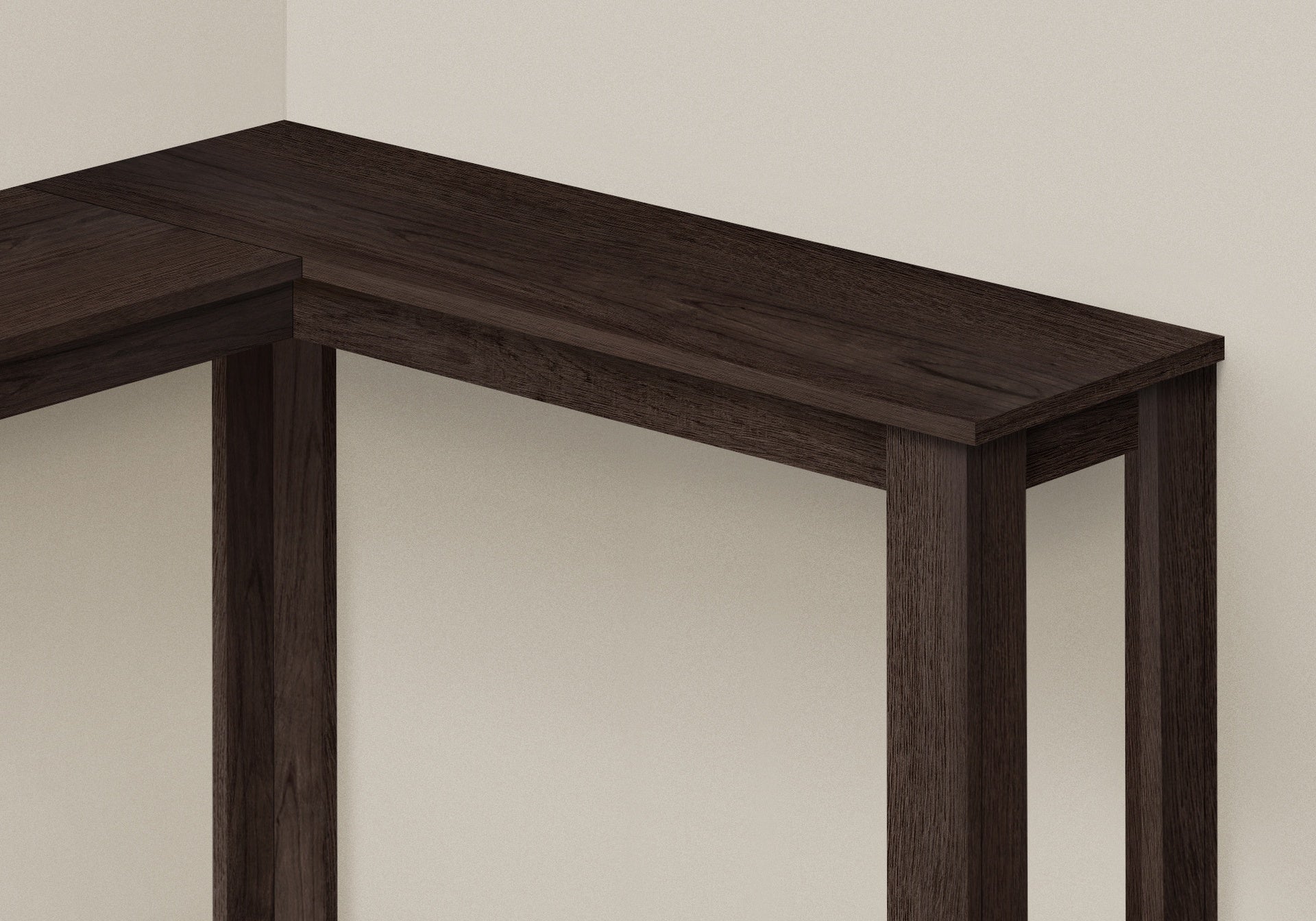 Accent Table, Console, Entryway, Narrow, Corner, Living Room, Bedroom, Brown Laminate, Contemporary, Modern