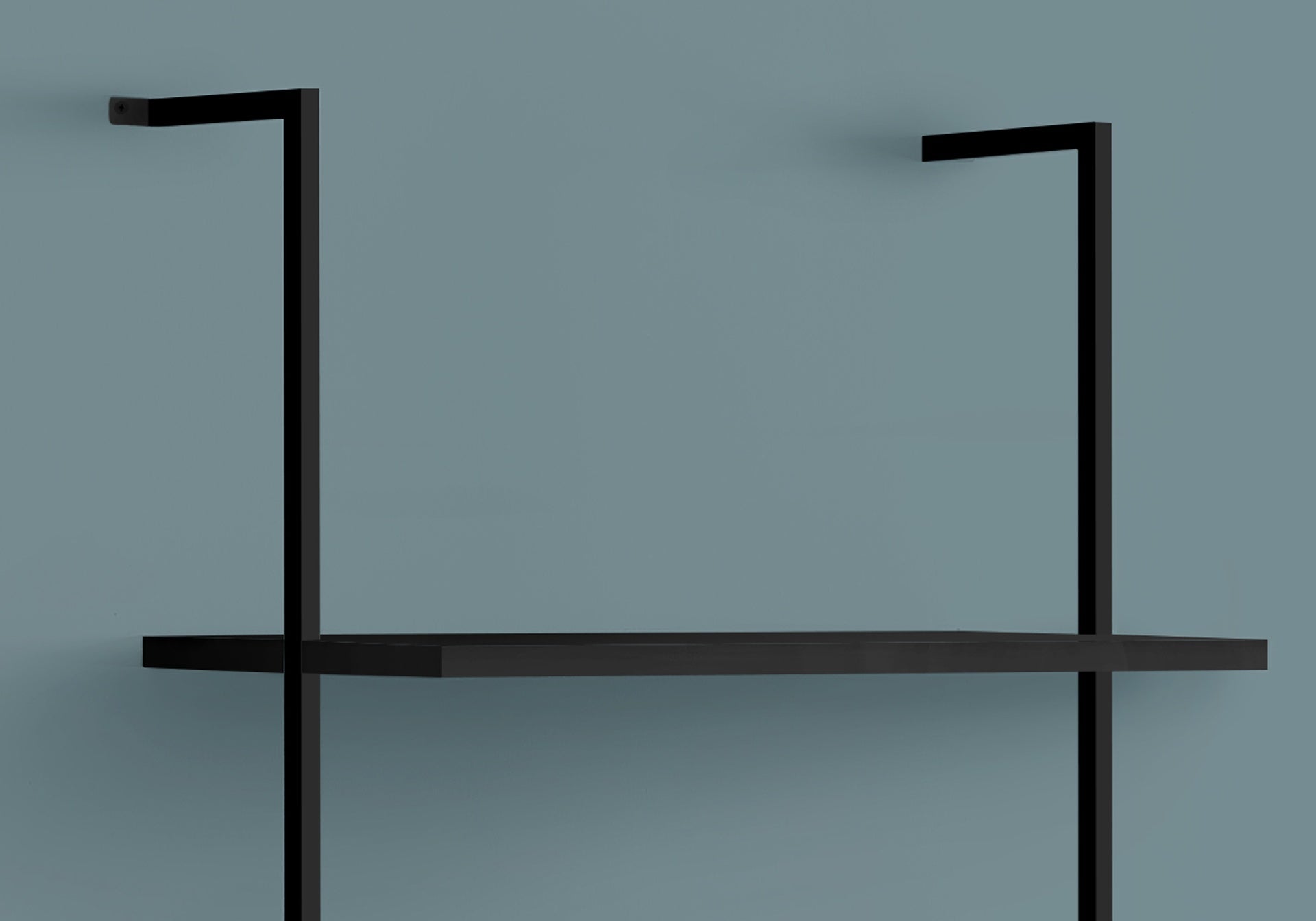 Bookshelf, Bookcase, Etagere, Ladder, 5 Tier, 72"h, Office, Bedroom, Black Laminate, Black Metal, Contemporary, Modern