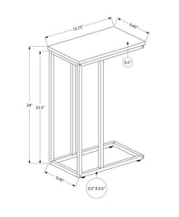 Accent Table, C-shaped, End, Side, Snack, Living Room, Bedroom, Grey Laminate, Black Metal, Contemporary, Modern
