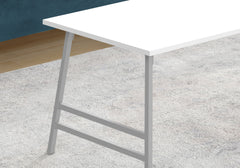 Coffee Table, Accent, Cocktail, Rectangular, Living Room, 40"l, White Laminate, Grey Metal, Contemporary, Modern