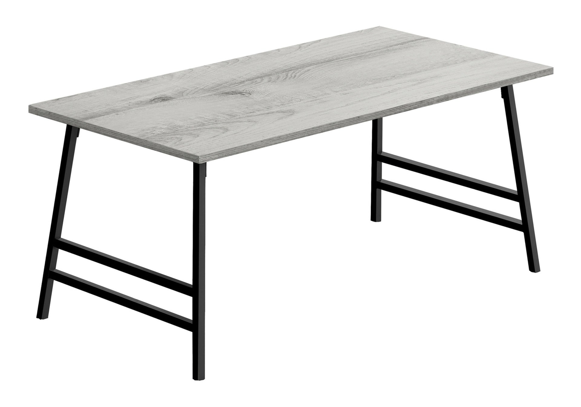 Coffee Table, Accent, Cocktail, Rectangular, Living Room, 40"l, Grey Laminate, Black Metal, Contemporary, Modern