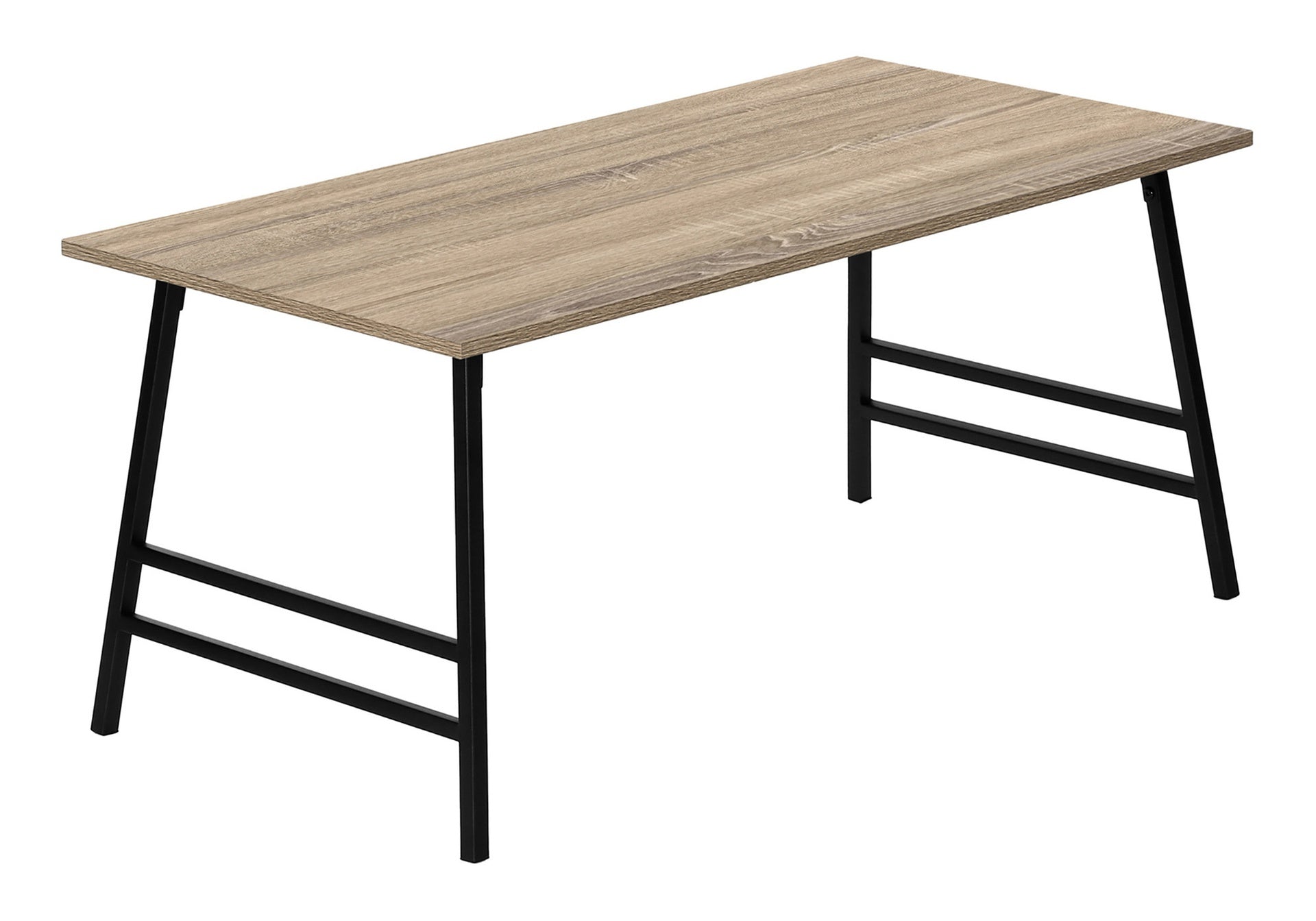 Coffee Table, Accent, Cocktail, Rectangular, Living Room, 40"l, Brown Laminate, Black Metal, Contemporary, Modern