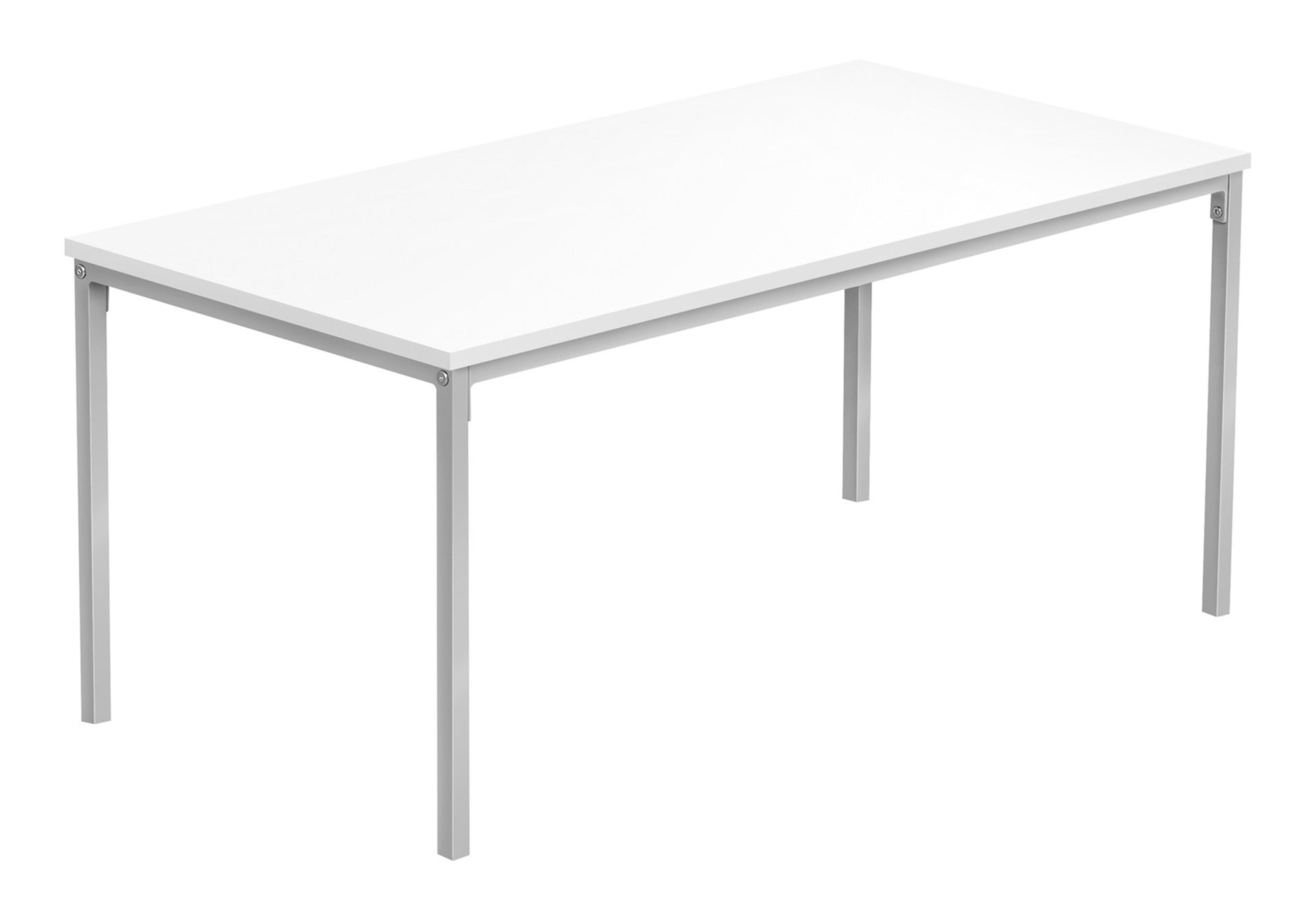 Coffee Table, Accent, Cocktail, Rectangular, Living Room, 40"l, White Laminate, Grey Metal, Contemporary, Modern