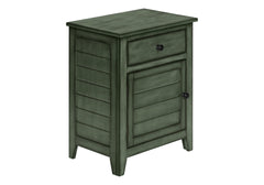 Accent Table, Nightstand, Storage Drawer, End, Side Table, Bedroom, Lamp, Storage, Antique Green Veneer, Transitional