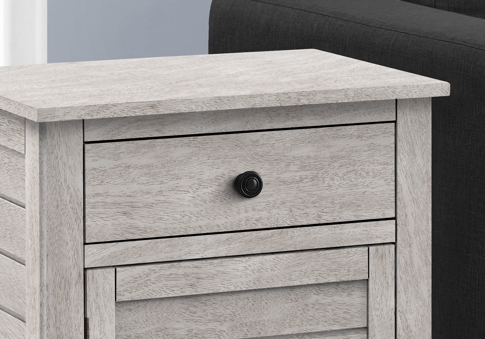 Accent Table, Nightstand, Storage Drawer, End, Side Table, Bedroom, Lamp, Storage, Grey Veneer, Transitional
