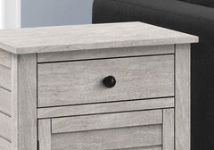 Accent Table, Nightstand, Storage Drawer, End, Side Table, Bedroom, Lamp, Storage, Grey Veneer, Transitional