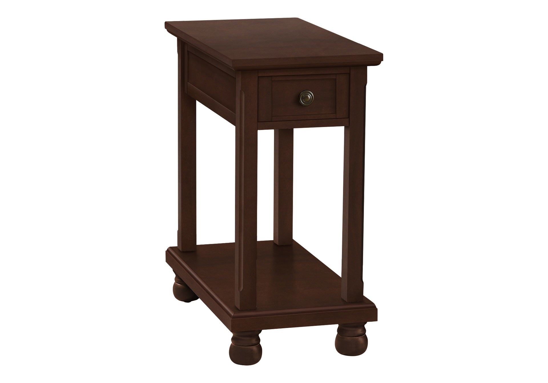 Accent Table, End, Side Table, Narrow, Nightstand, Bedroom, Lamp, Storage Drawer, Brown Veneer, Traditional
