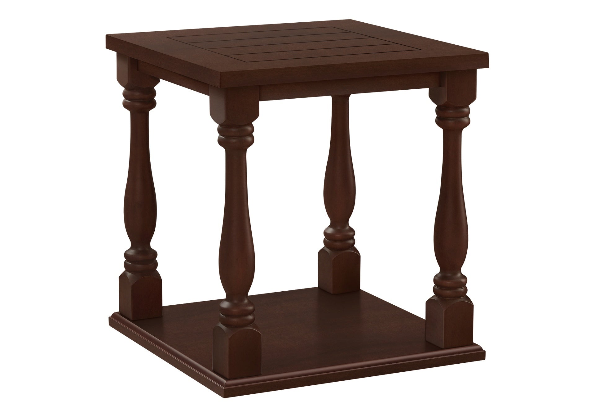 Accent Table, 2 Tier, End, Side Table, Square, Nightstand, Bedroom, Lamp, Brown Veneer, Traditional