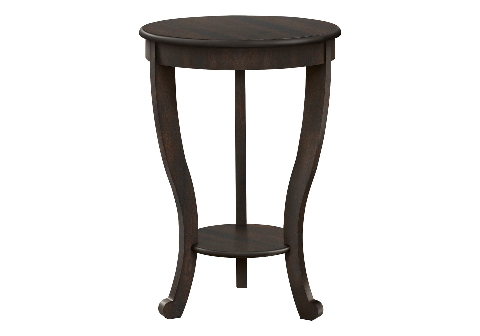 Accent Table, 2 Tier, Bedroom, End, Lamp, Nightstand, Round, Side Table, Brown Veneer, Traditional