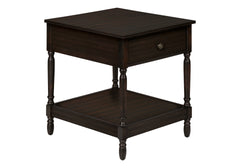 Accent Table, 2 Tier, End, Side Table, Square, Nightstand, Bedroom, Lamp, Brown Veneer, Traditional