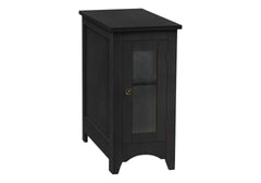 Accent Table, End, Side Table, Narrow, Nightstand, Bedroom, Lamp, Storage, Black Veneer, Transitional