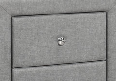 Nightstand, Nightstand, End, Side, Lamp, Storage Drawer, Bedroom, Upholstered, Grey Linen Look, Transitional
