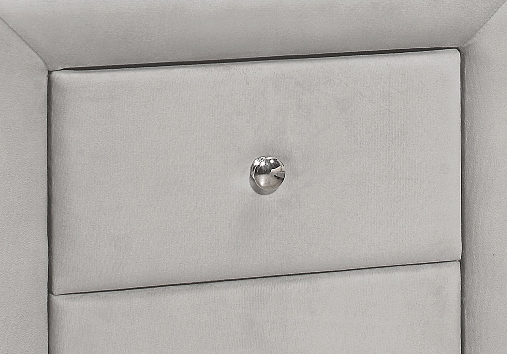 Nightstand, Nightstand, End, Side, Lamp, Storage Drawer, Bedroom, Upholstered, Grey Velvet, Transitional