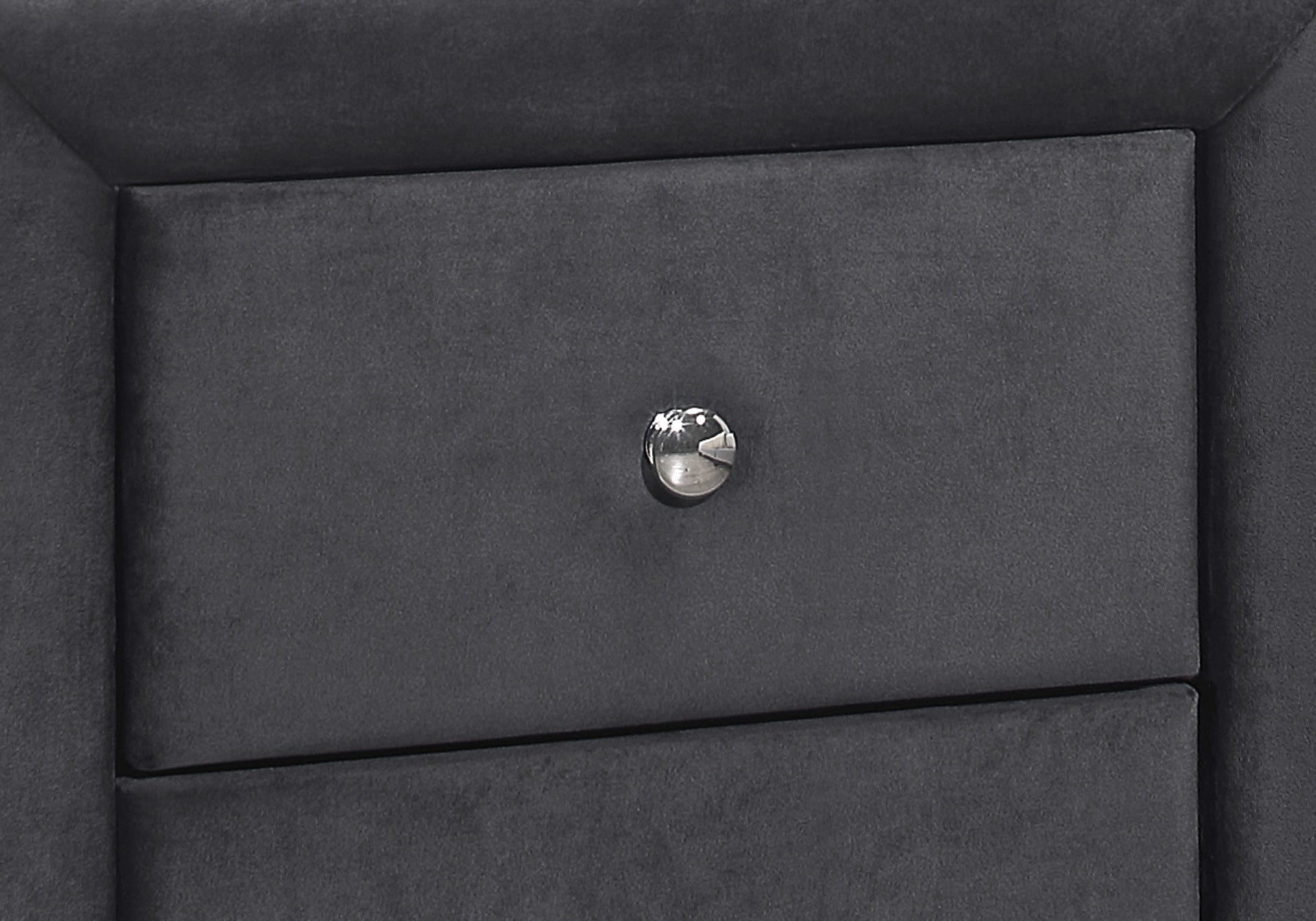 Nightstand, Nightstand, End, Side, Lamp, Storage Drawer, Bedroom, Upholstered, Grey Velvet, Transitional