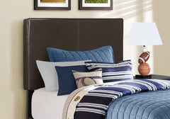 Bed, Twin Size, Bedroom, Upholstered, Brown Leather Look, Transitional
