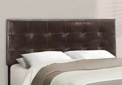 Bed, Queen Size, Bedroom, Upholstered, Brown Leather Look, Transitional