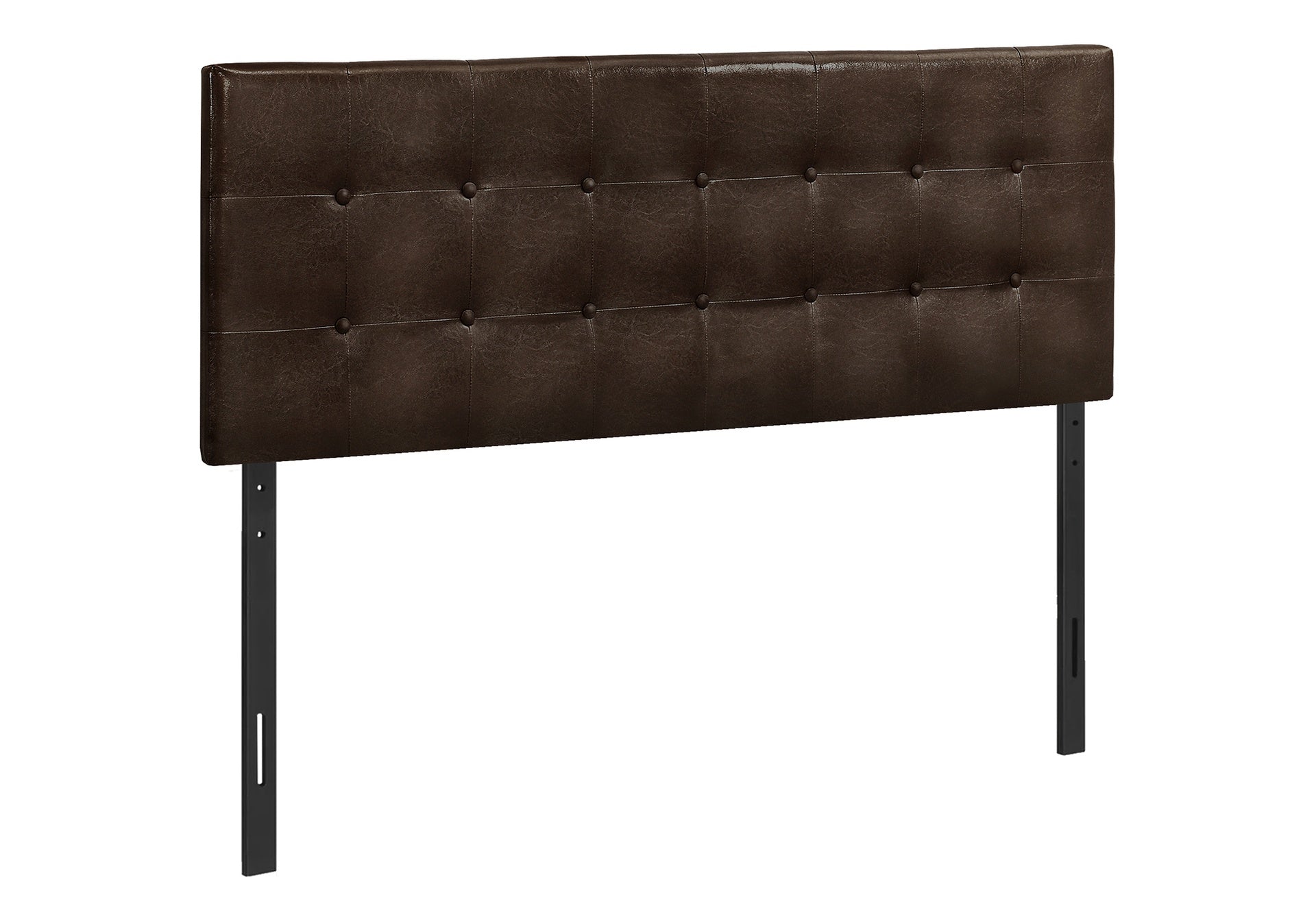 Bed, Headboard Only, Queen Size, Bedroom, Upholstered, Brown Leather Look, Transitional