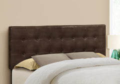 Bed, Headboard Only, Queen Size, Bedroom, Upholstered, Brown Leather Look, Transitional
