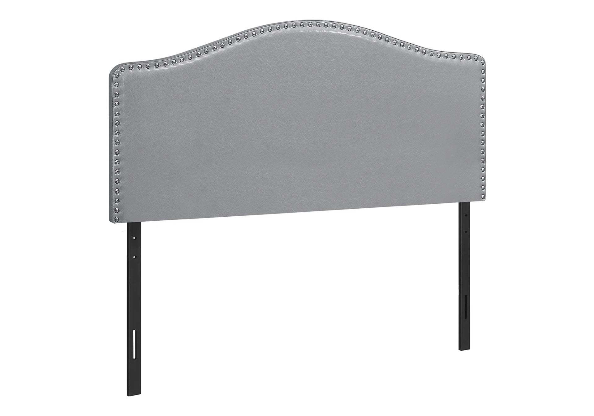 Bed, Headboard Only, Full Size, Bedroom, Upholstered, Grey Leather Look, Transitional