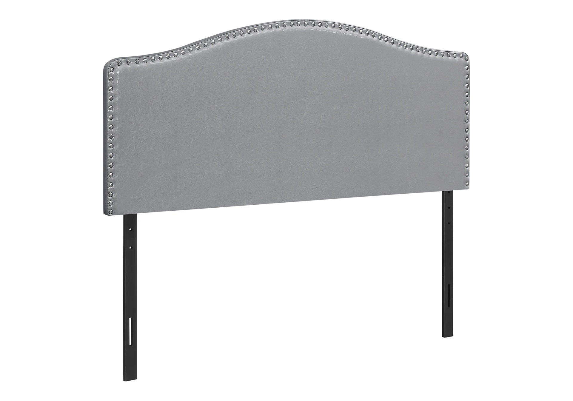 Bed, Headboard Only, Queen Size, Bedroom, Upholstered, Grey Leather Look, Transitional