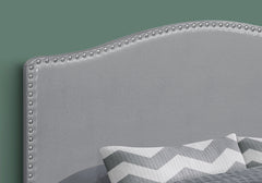 Bed, Headboard Only, Queen Size, Bedroom, Upholstered, Grey Leather Look, Transitional