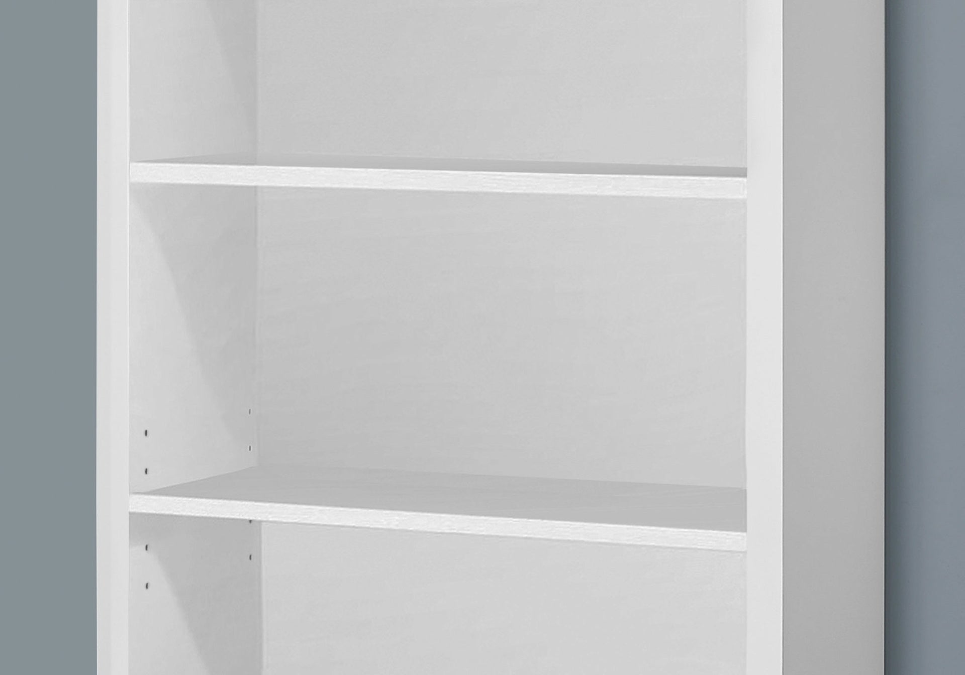 Bookshelf, Bookcase, Etagere, 5 Tier, 48"h, Office, Bedroom, White Laminate, Contemporary, Modern
