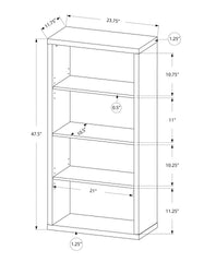 Bookshelf, Bookcase, Etagere, 5 Tier, 48"h, Office, Bedroom, Brown Laminate, Contemporary, Modern