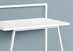 Computer Desk, Home Office, Laptop, 30"l, Work, White Laminate, White Metal, Contemporary, Modern