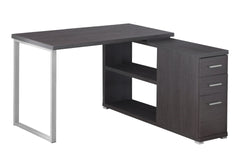 Computer Desk, Home Office, Corner, Left, Right Set-up, Storage Drawers, L Shape, Work, Laptop, Grey Laminate, Metal, Contemporary, Modern