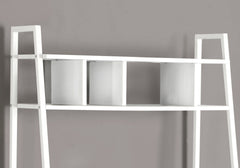 Computer Desk, Home Office, Laptop, Leaning, Storage Shelves, Work, White Laminate, White Laminate, Contemporary, Modern