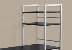 Computer Desk, Home Office, Laptop, Storage Shelves, 48"l, Work, Brown Laminate, Grey Metal, Contemporary, Modern