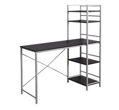 Computer Desk, Home Office, Laptop, Storage Shelves, 48"l, Work, Brown Laminate, Grey Metal, Contemporary, Modern
