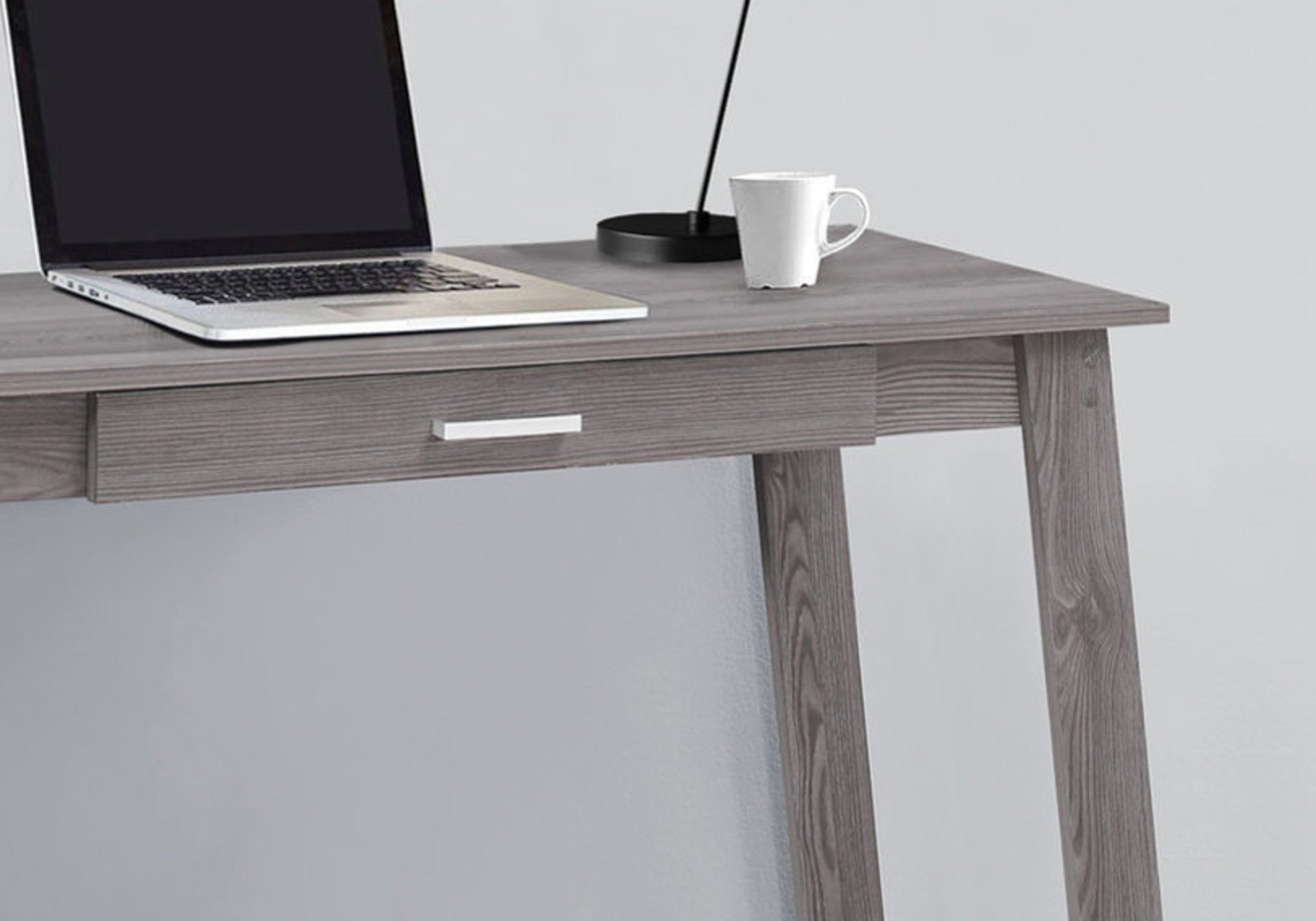 Computer Desk, Home Office, Laptop, Storage Drawers, Work, Grey Laminate, Contemporary, Modern