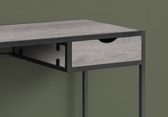 Computer Desk, Home Office, Laptop, Storage Drawer, 42"l, Work, Grey Laminate, Black Metal, Contemporary, Modern