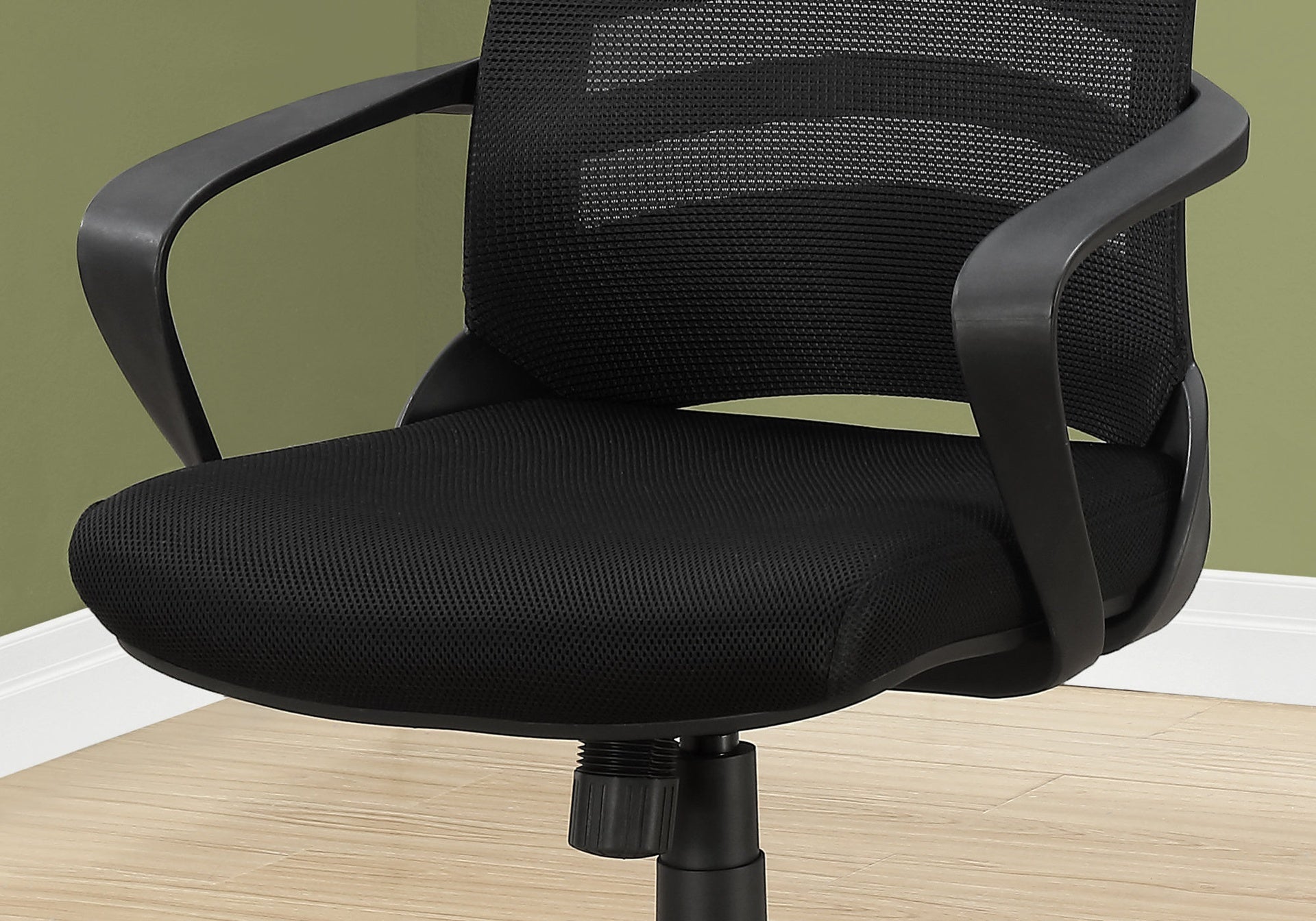 Office Chair, Adjustable Height, Swivel, Ergonomic, Armrests, Computer Desk, Work, Black Mesh, Black Metal, Contemporary, Modern