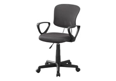 Office Chair, Adjustable Height, Swivel, Ergonomic, Armrests, Computer Desk, Work, Juvenile, Grey Mesh, Black Metal, Contemporary, Modern