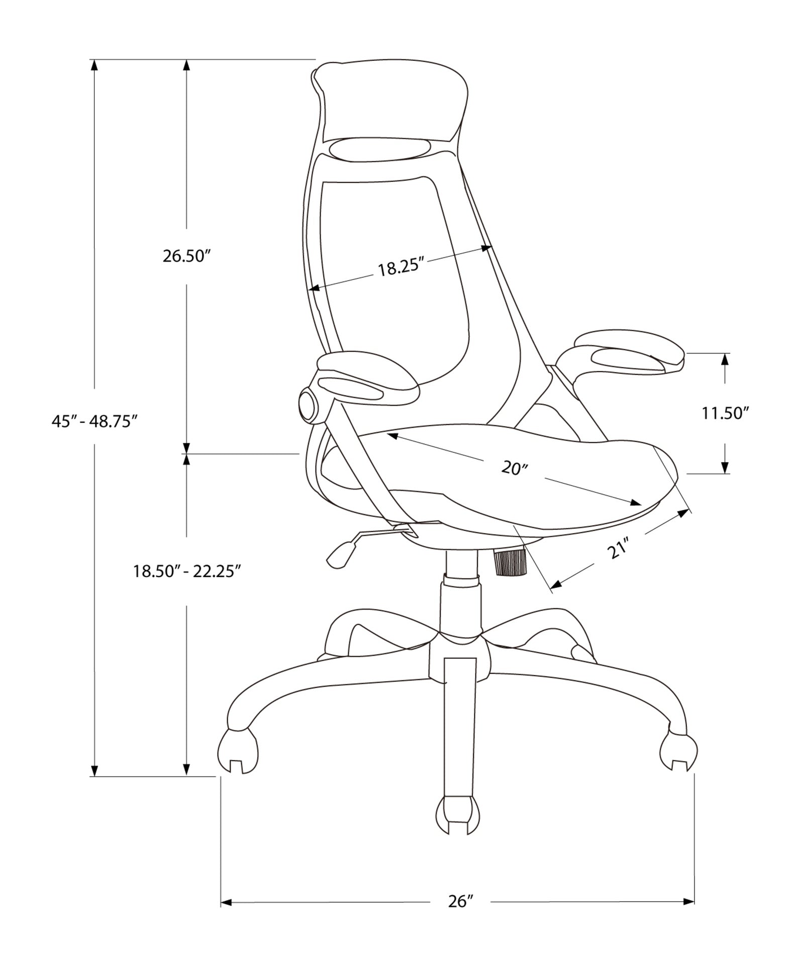 Office Chair, Adjustable Height, Swivel, Ergonomic, Armrests, Computer Desk, Work, Black Mesh, Chrome Metal, Contemporary, Modern