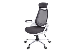 Office Chair, Adjustable Height, Swivel, Ergonomic, Armrests, Computer Desk, Work, Grey Mesh, Chrome Metal, Contemporary, Modern