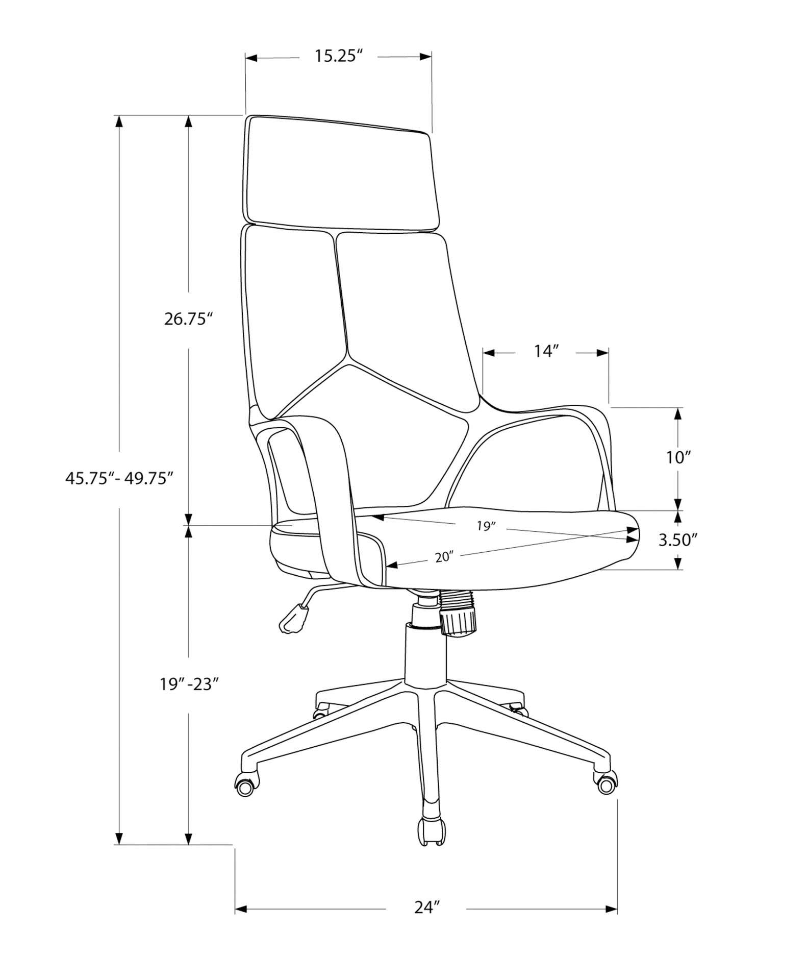 Office Chair, Adjustable Height, Swivel, Ergonomic, Armrests, Computer Desk, Work, Black Fabric, Black Metal, Contemporary, Modern