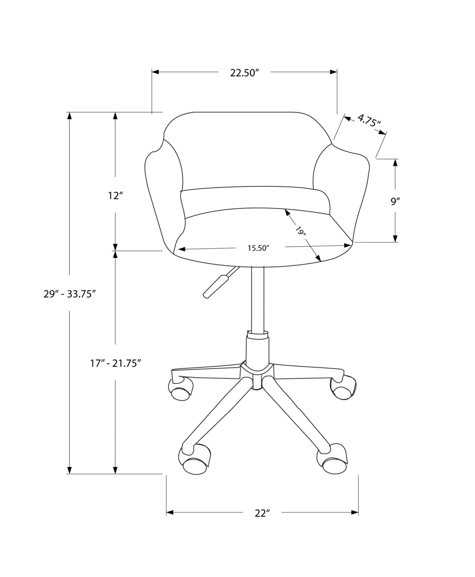 Office Chair, Adjustable Height, Swivel, Ergonomic, Armrests, Computer Desk, Work, Black Leather Look, Chrome Metal, Contemporary, Modern