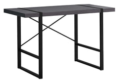 Computer Desk, Home Office, Laptop, 48"l, Work, Grey Laminate, Black Metal, Contemporary, Modern