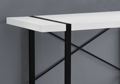 Computer Desk, Home Office, Laptop, 48"l, Work, White Laminate, Black Metal, Contemporary, Modern
