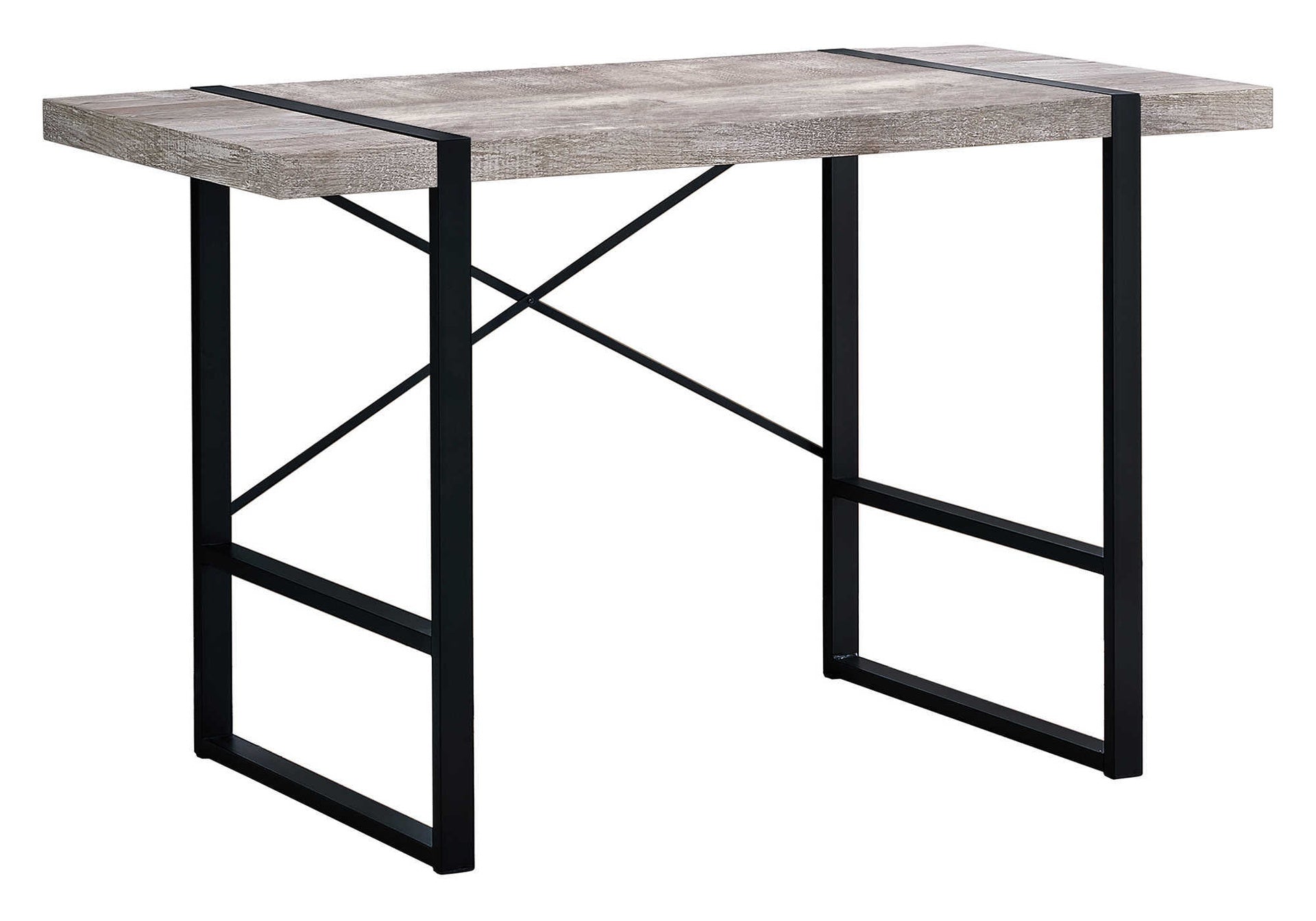 Computer Desk, Home Office, Laptop, 48"l, Work, Beige Laminate, Black Metal, Contemporary, Modern